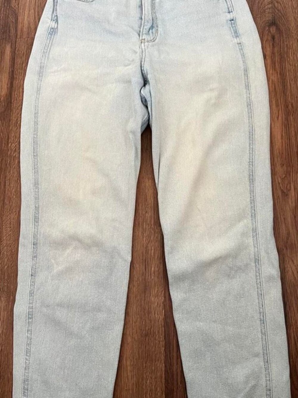 Light Wash Straight Leg Denim Jeans Casual Pants